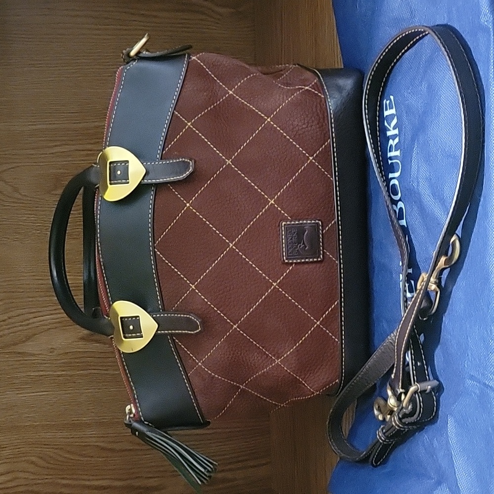 Dooney & Bourke Nubuck Leather Quilted Stitch Satchel